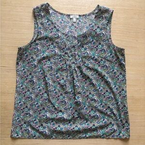 TALBOTS Women Thin Lightweight Tank Top Multicolor Paisley Size Small Polyester
